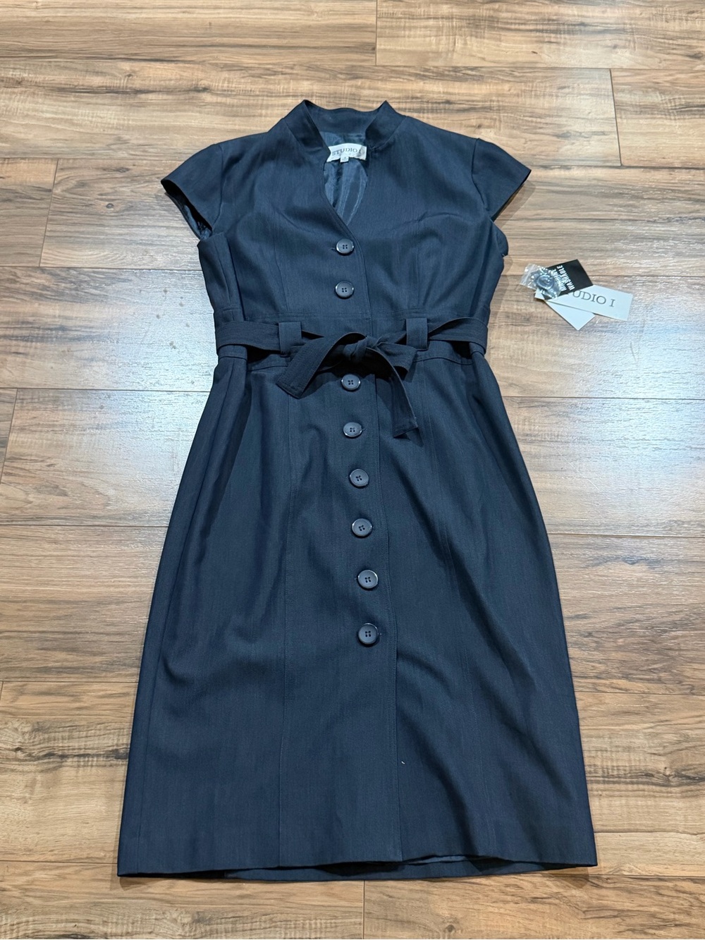 Studio I  Dark blue  Button-Front Belted Dress size 12